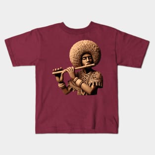 Afrocentric Man Wooden Carving Kids T-Shirt